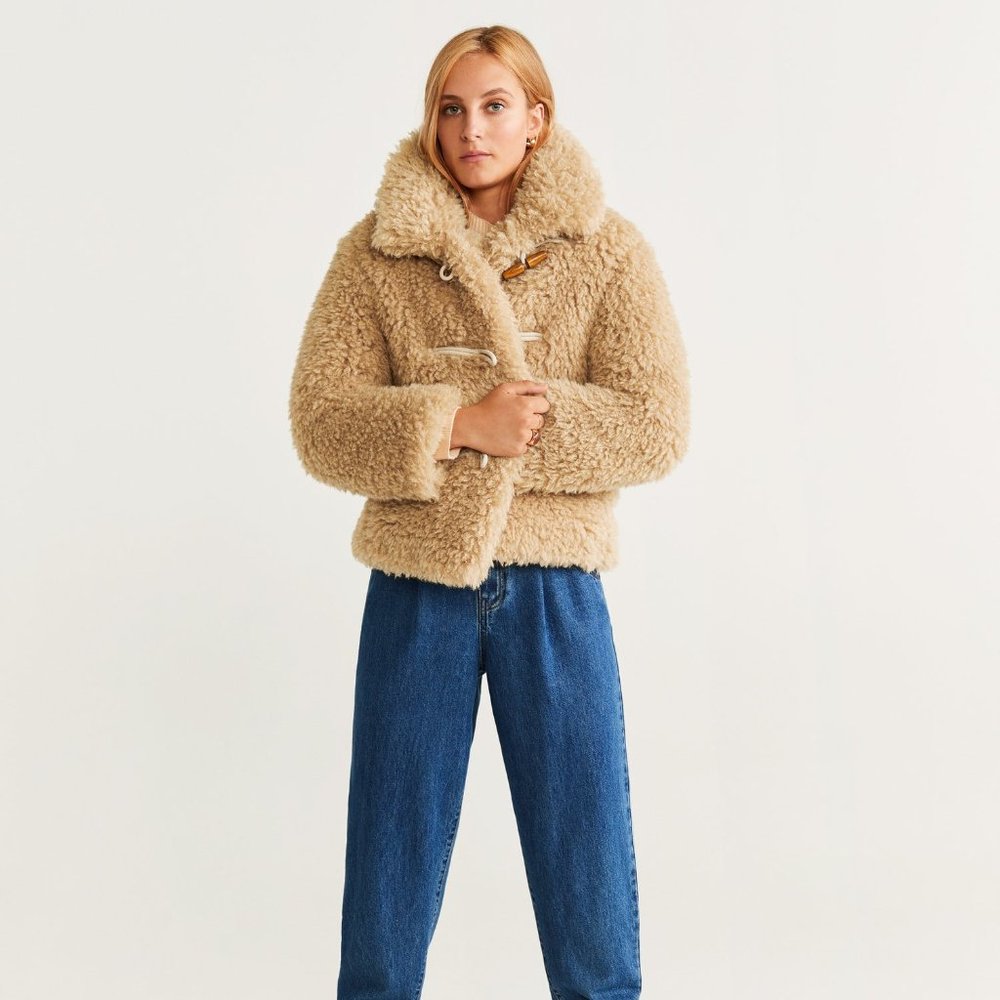 NWT Mango Faux Shearling Jacket, Size XS